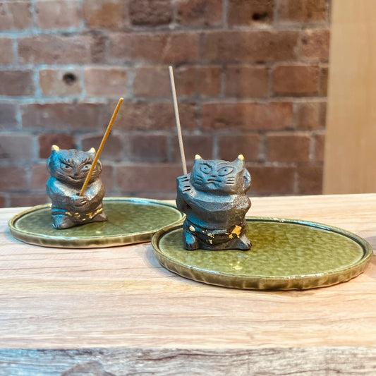 Oni Incense Holder & Tray Set | Rokubei-kiln '六兵衛窯'